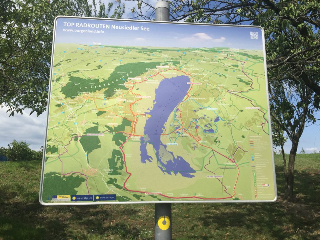 Mapa cyklostezky kolem Neziderského jezera